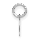 Upper case Letter H Initial Charm Pendant in Real 14k White Gold