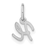 Upper case Letter H Initial Charm Pendant in Real 14k White Gold