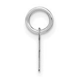 Upper case Letter I Initial Charm Pendant in Real 14k White Gold