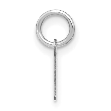 Upper case Letter I Initial Charm Pendant in Real 14k White Gold