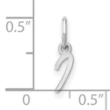 Upper case Letter I Initial Charm Pendant in Real 14k White Gold