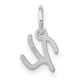 Upper case Letter K Initial Charm Pendant in Real 14k White Gold