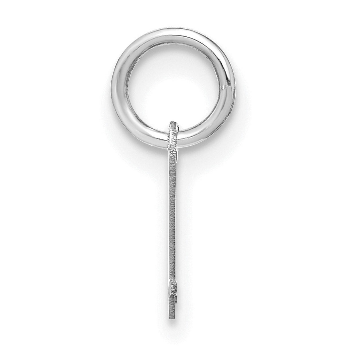 Upper case Letter L Initial Charm Pendant in Real 14k White Gold