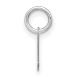 Upper case Letter L Initial Charm Pendant in Real 14k White Gold