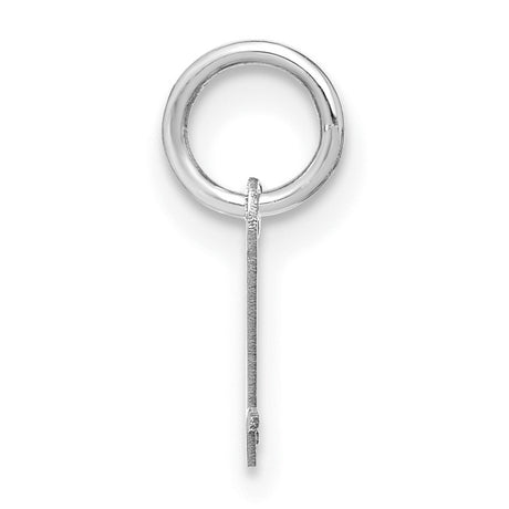 Upper case Letter L Initial Charm Pendant in Real 14k White Gold