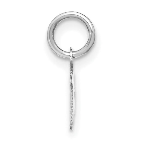 Upper case Letter M Initial Charm Pendant in Real 14k White Gold