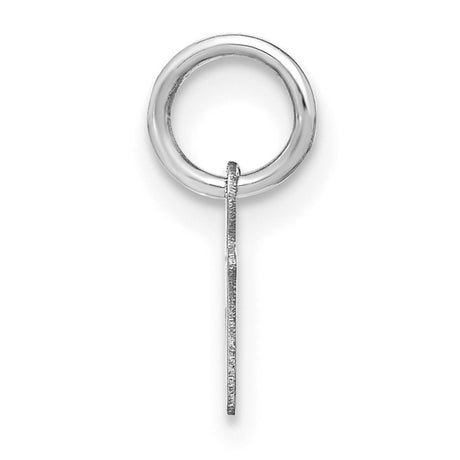 Upper case Letter N Initial Charm Pendant in Real 14k White Gold