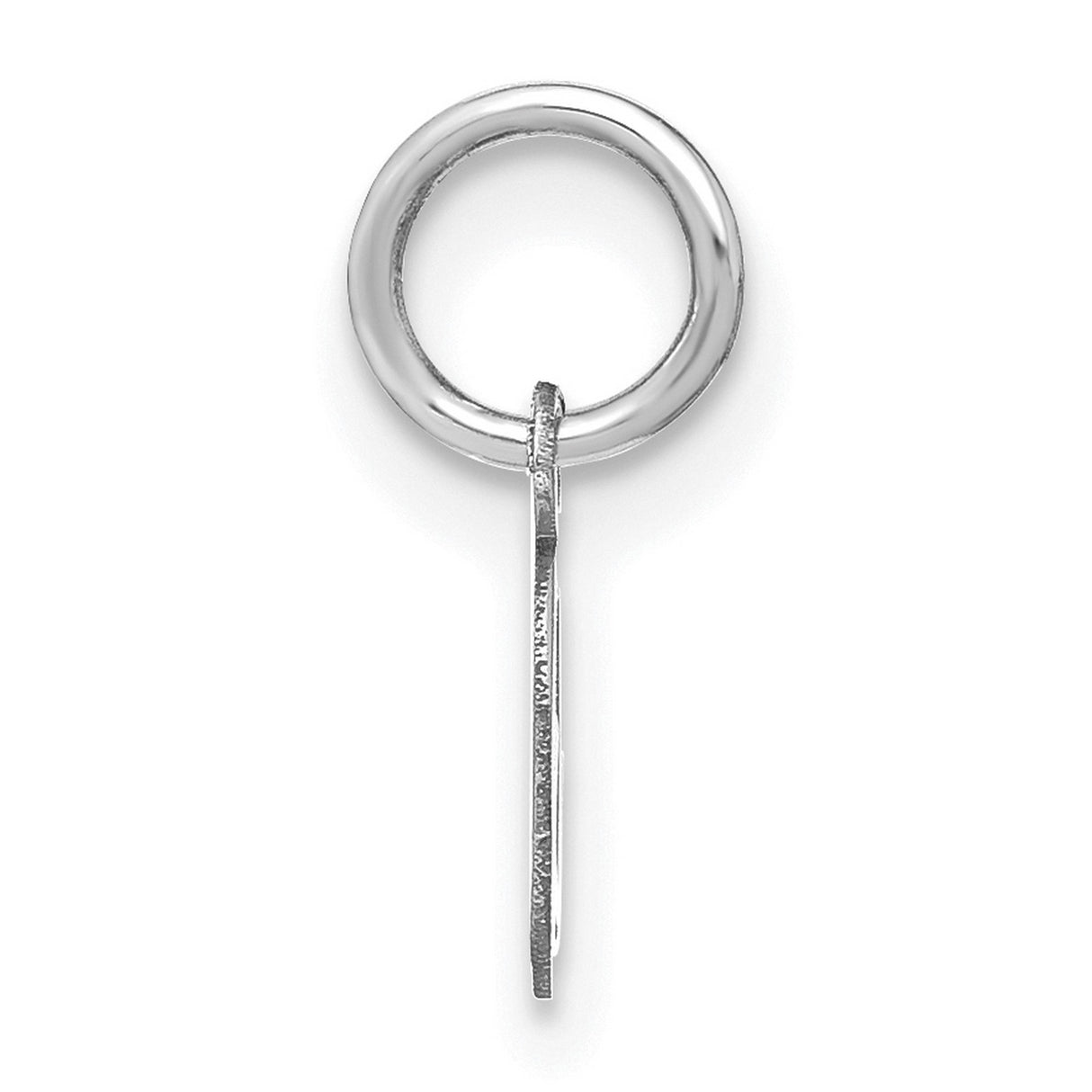 Upper case Letter O Initial Charm Pendant in Real 14k White Gold