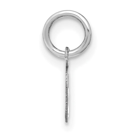 Upper case Letter O Initial Charm Pendant in Real 14k White Gold