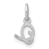 Upper case Letter O Initial Charm Pendant in Real 14k White Gold