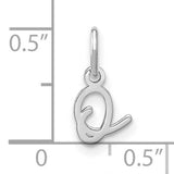 Upper case Letter O Initial Charm Pendant in Real 14k White Gold