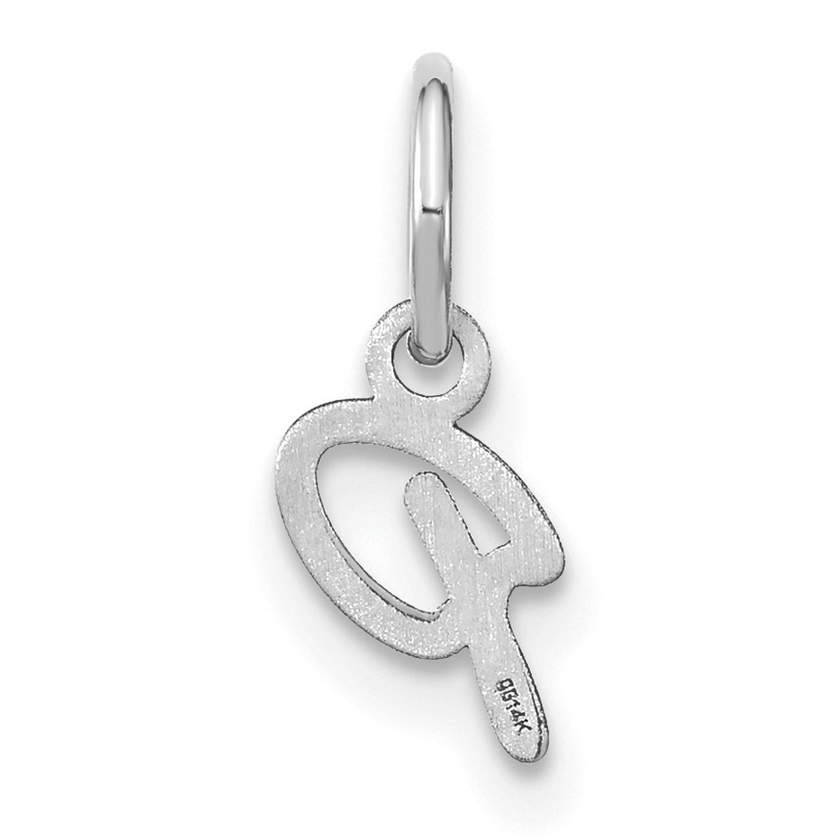 Upper case Letter P Initial Charm Pendant in Real 14k White Gold