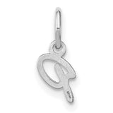 Upper case Letter P Initial Charm Pendant in Real 14k White Gold