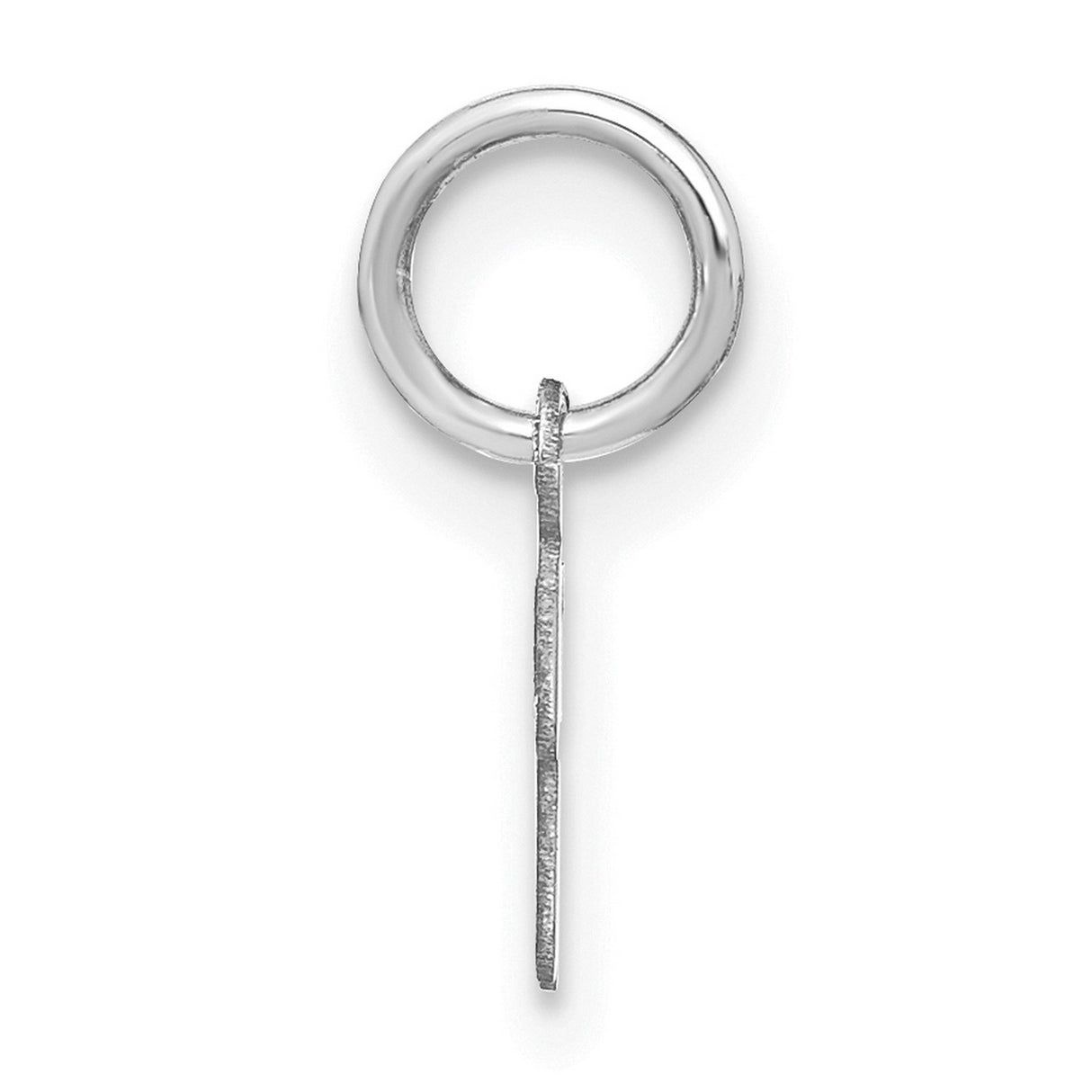 Upper case Letter R Initial Charm Pendant in Real 14k White Gold
