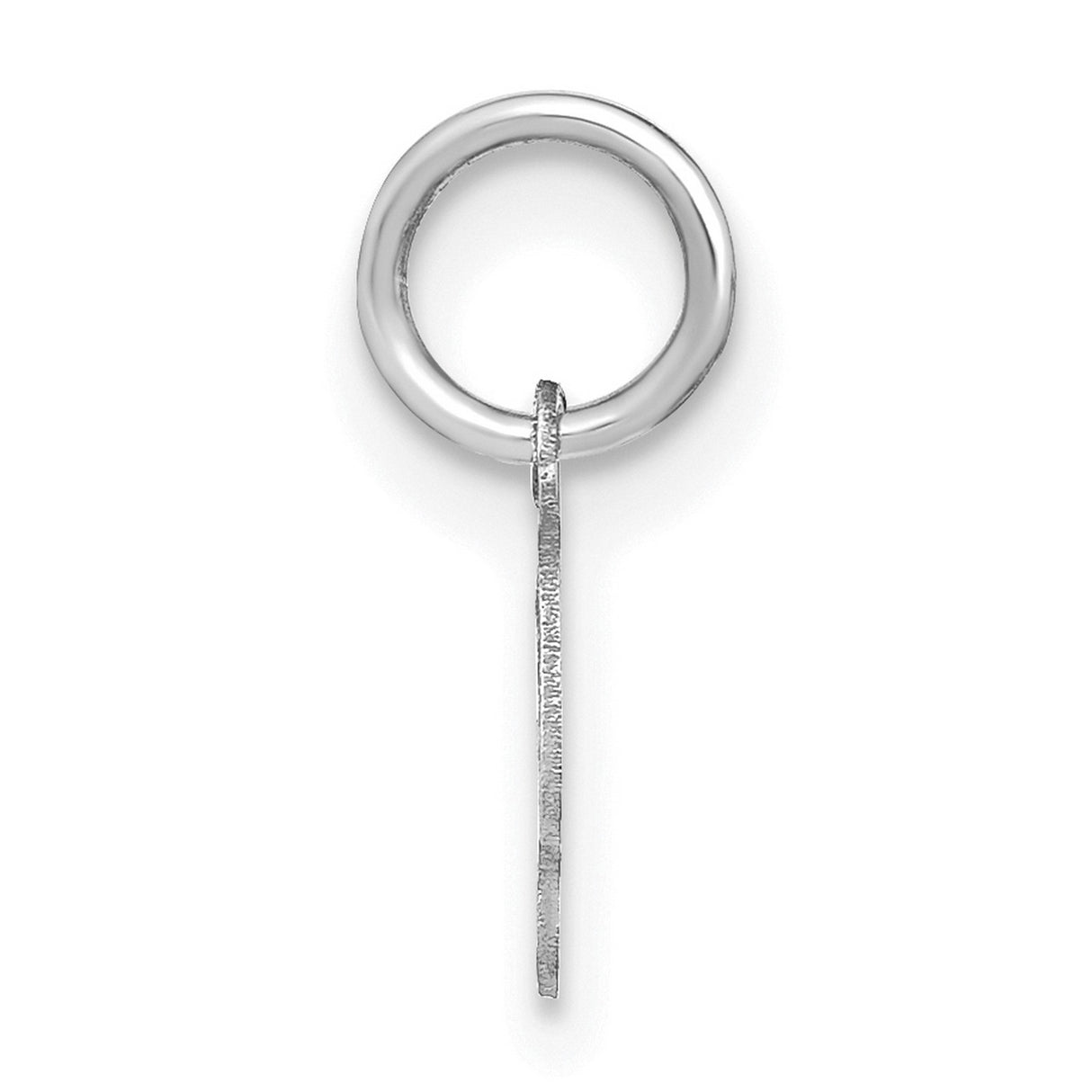14k White Gold Arabic Letter Ayn Pendant, Unisex Calligraphy Cultural Heritage Charm