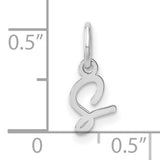 14k White Gold Arabic Letter Ayn Pendant, Unisex Calligraphy Cultural Heritage Charm