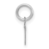 Upper case Letter T Initial Charm Pendant in Real 14k White Gold