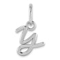 Upper case Letter Y Initial Charm Pendant in Real 14k White Gold
