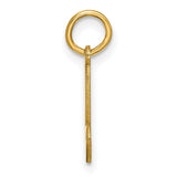 14k Yellow Gold Script Letter L Pendant, Polished Cursive Initial Charm for Women