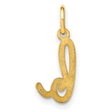 14k Yellow Gold Script Letter L Pendant, Polished Cursive Initial Charm for Women