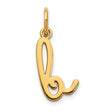 14k Yellow Gold Script Letter L Pendant, Polished Cursive Initial Charm for Women