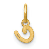 14k Yellow Gold Script Initial E Pendant, Cursive Letter Charm for Necklace or Bracelet