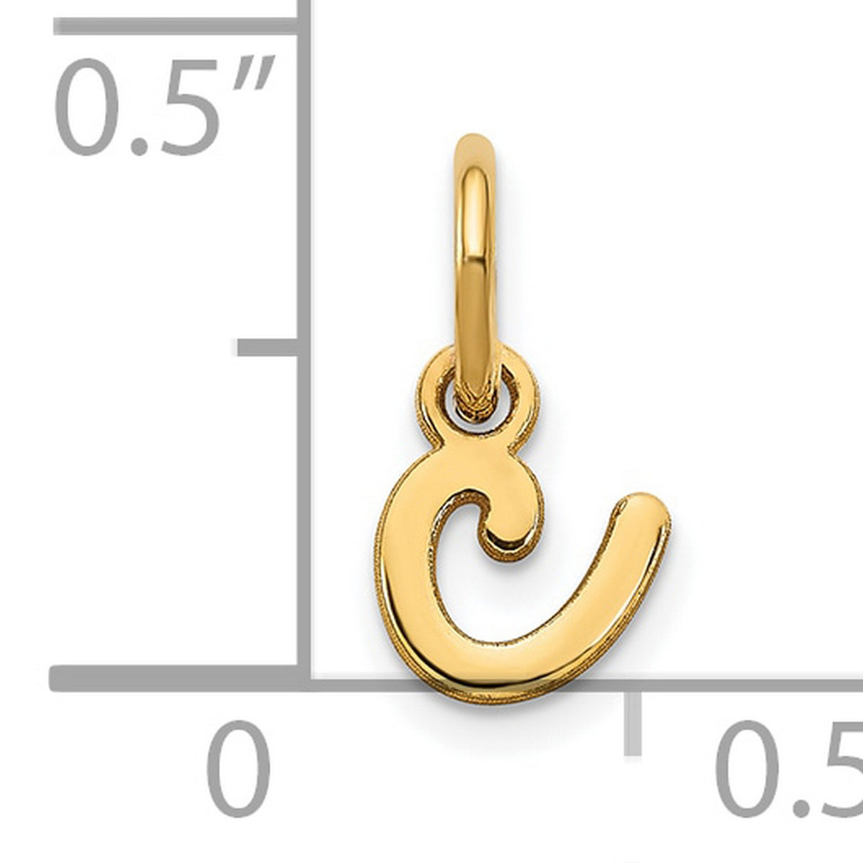 14k Yellow Gold Script Initial E Pendant, Cursive Letter Charm for Necklace or Bracelet