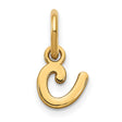 14k Yellow Gold Script Initial E Pendant, Cursive Letter Charm for Necklace or Bracelet