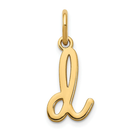 Lower case Letter D Initial Charm Pendant in Real 14k Yellow Gold