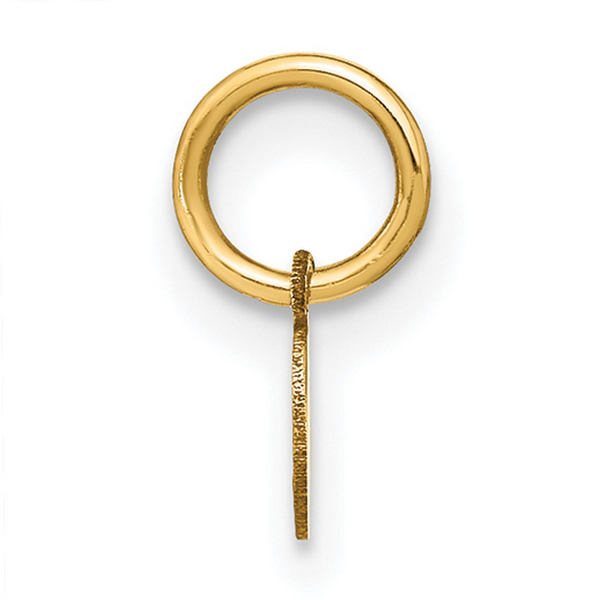 Lower case Letter E Initial Charm Pendant in Real 14k Yellow Gold