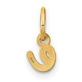 Lower case Letter E Initial Charm Pendant in Real 14k Yellow Gold