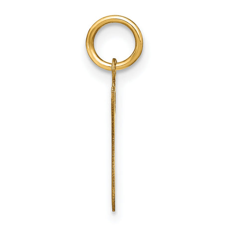 14k Yellow Gold Letter G Pendant Charm, Polished Lowercase Script Initial for Women and Unisex Wear