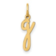 14k Yellow Gold Letter G Pendant Charm, Polished Lowercase Script Initial for Women and Unisex Wear