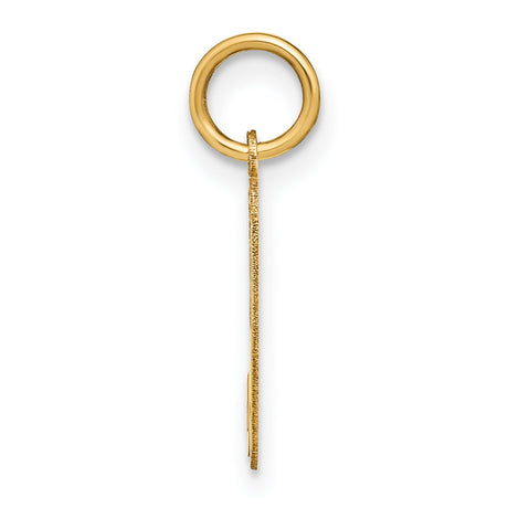 14k Yellow Gold Initial H Pendant Charm, Cursive Script Letter Jewelry for Women or Unisex