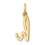 14k Yellow Gold Initial H Pendant Charm, Cursive Script Letter Jewelry for Women or Unisex