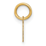 14k Yellow Gold Fish Hook Pendant, Polished Nautical Charm, Hawaiian Symbol for Men or Unisex