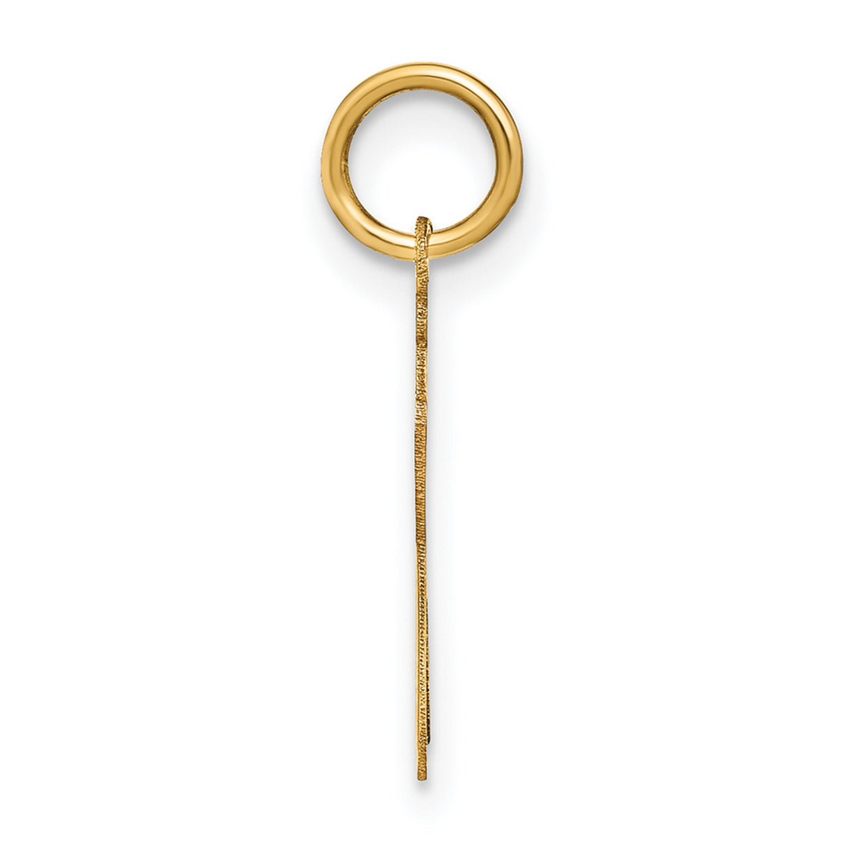 14k Yellow Gold Pendant Charm with Script Letter J Design, Polished Initial Jewelry for Women