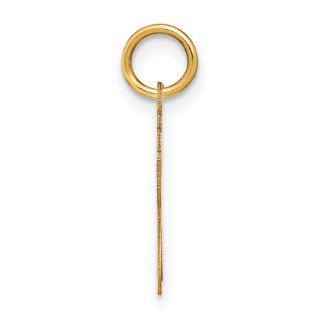 14k Yellow Gold Pendant Charm with Script Letter J Design, Polished Initial Jewelry for Women