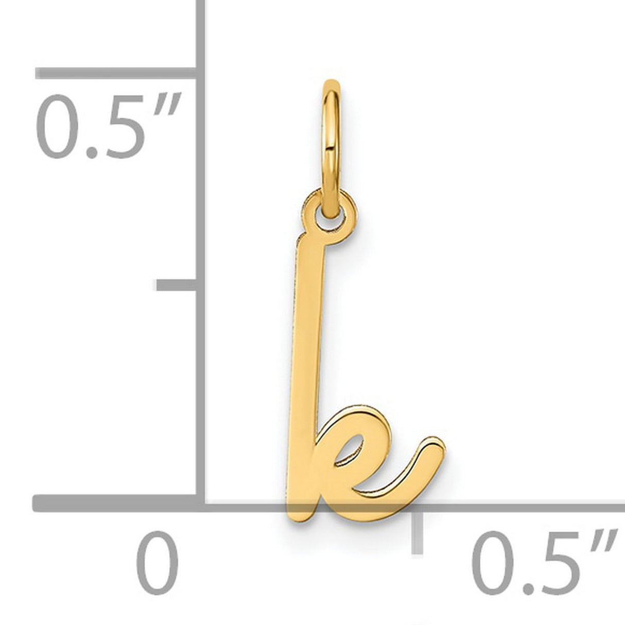 14k Yellow Gold Letter K Pendant Charm, Script Alphabet Monogram Jewelry for Women