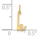 14k Yellow Gold Letter K Pendant Charm, Script Alphabet Monogram Jewelry for Women