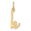 14k Yellow Gold Letter K Pendant Charm, Script Alphabet Monogram Jewelry for Women