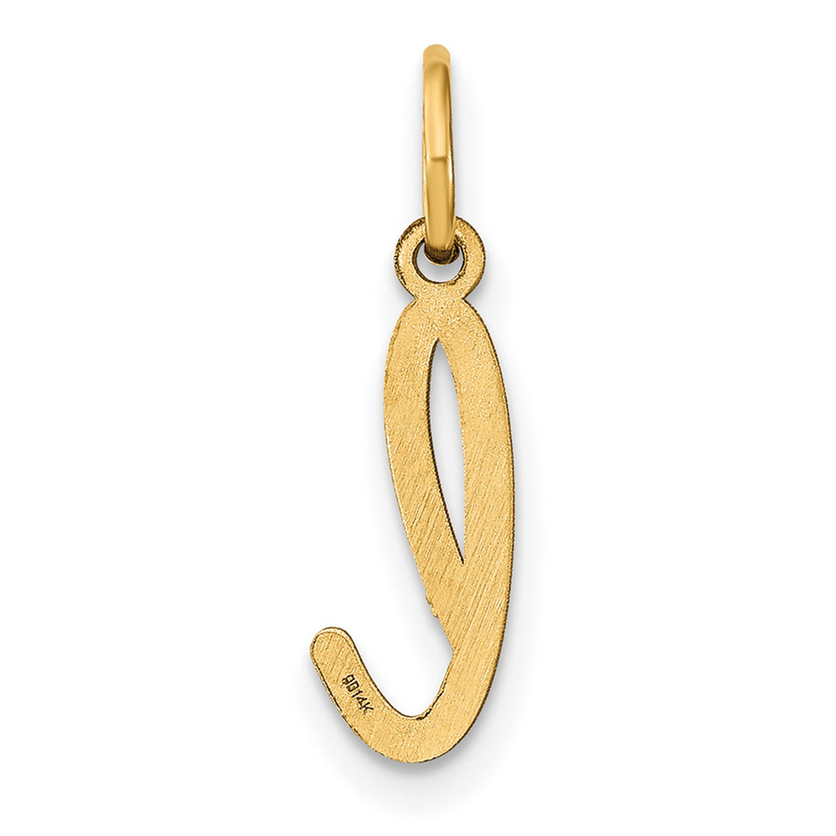 14k Yellow Gold Script Letter L Pendant Charm, Cursive Initial Monogram Jewelry for Women