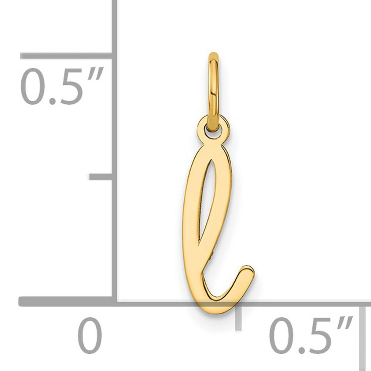 14k Yellow Gold Script Letter L Pendant Charm, Cursive Initial Monogram Jewelry for Women