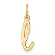 14k Yellow Gold Script Letter L Pendant Charm, Cursive Initial Monogram Jewelry for Women