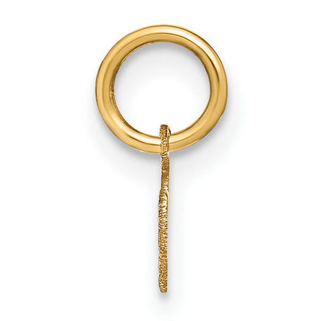 Lower case Letter M Initial Charm Pendant in Real 14k Yellow Gold