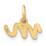 Lower case Letter M Initial Charm Pendant in Real 14k Yellow Gold