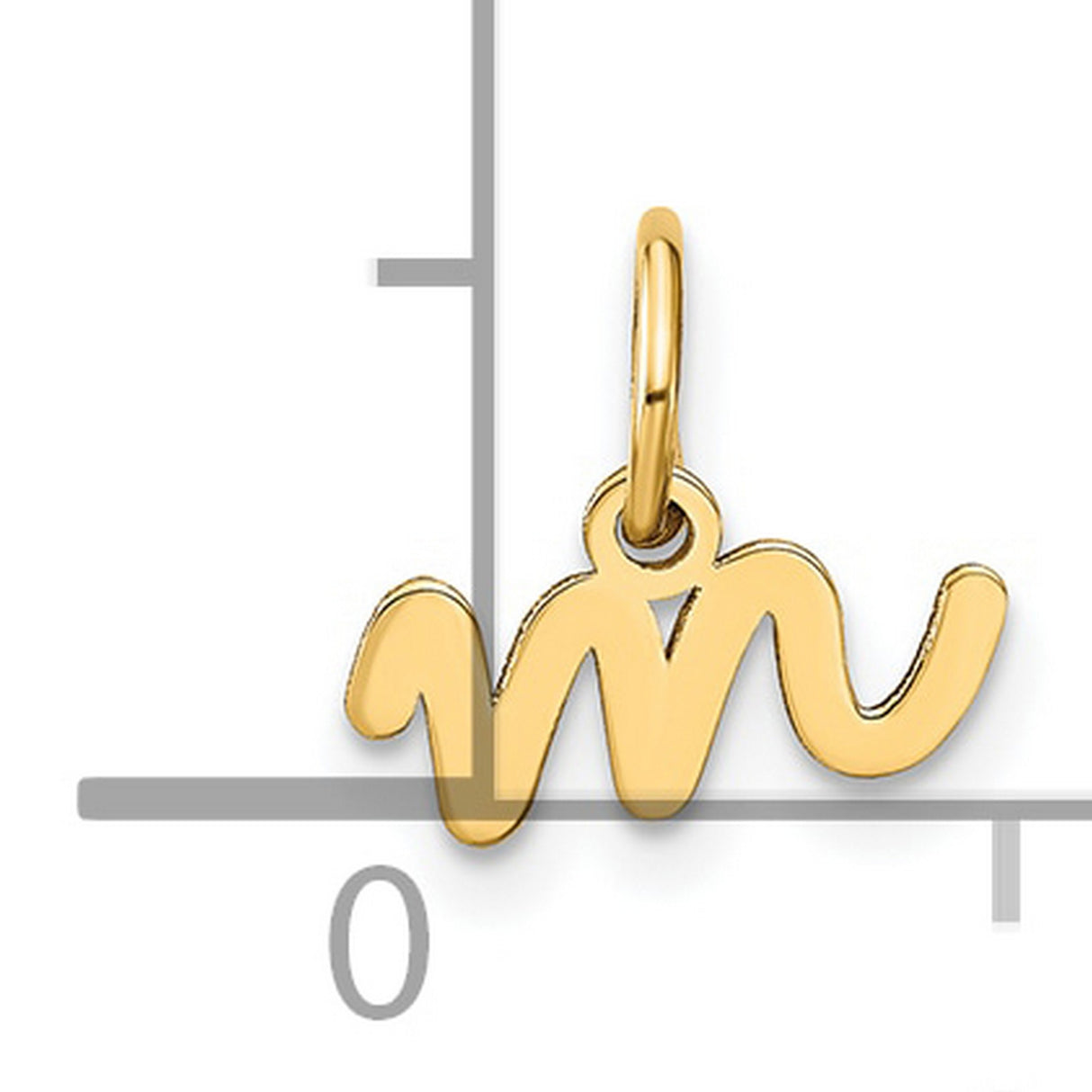 Lower case Letter M Initial Charm Pendant in Real 14k Yellow Gold