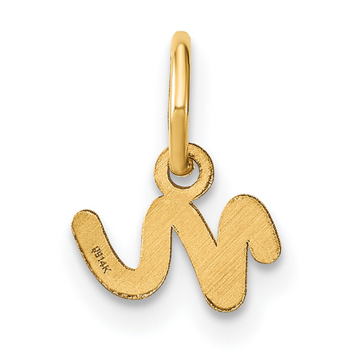 14k Yellow Gold Script Letter N Pendant, Cursive Initial Charm for Women