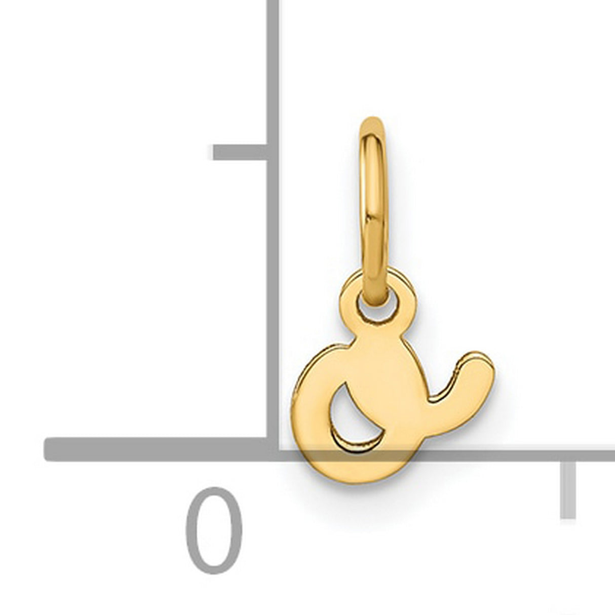 14k Yellow Gold Ampersand Symbol Pendant Charm, Minimalist Connection and Unity Jewelry