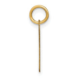 14k Yellow Gold Script Initial P Pendant, Polished Cursive Letter Charm for Women